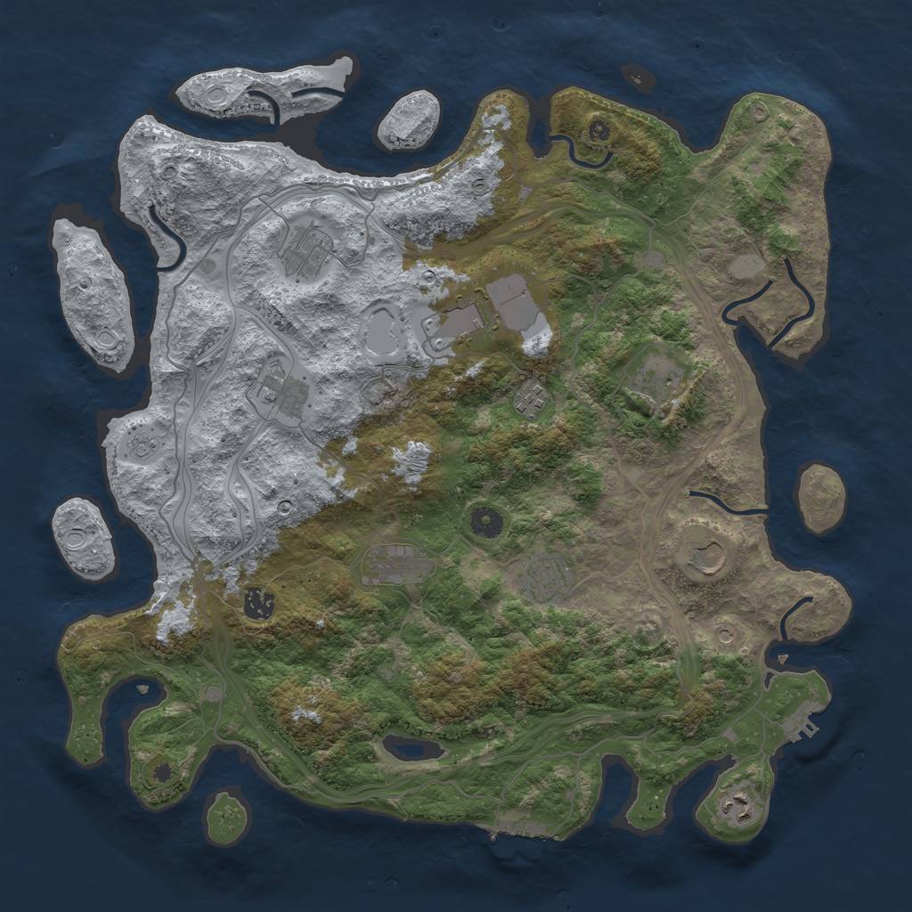 Rust Map: Procedural Map, Size: 4250, Seed: 1403339313, 19 Monuments