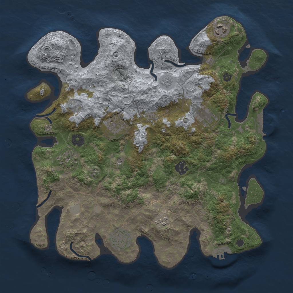 Rust Map: Procedural Map, Size: 3400, Seed: 1623345798, 16 Monuments