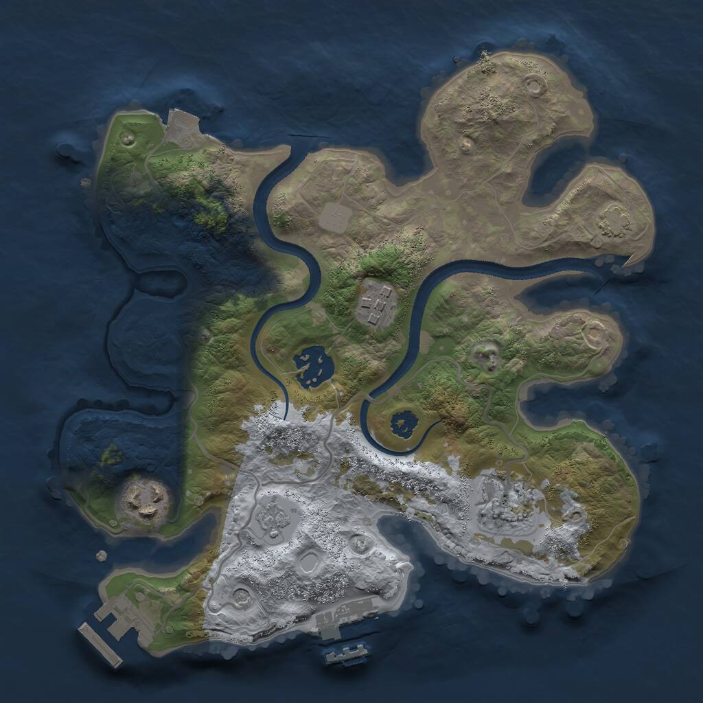 Rust Map: Procedural Map, Size: 2600, Seed: 315777365, 10 Monuments