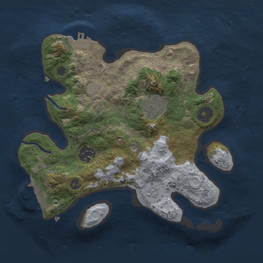 Rust Map: Procedural Map, Size: 2500, Seed: 815823196, 11 Monuments