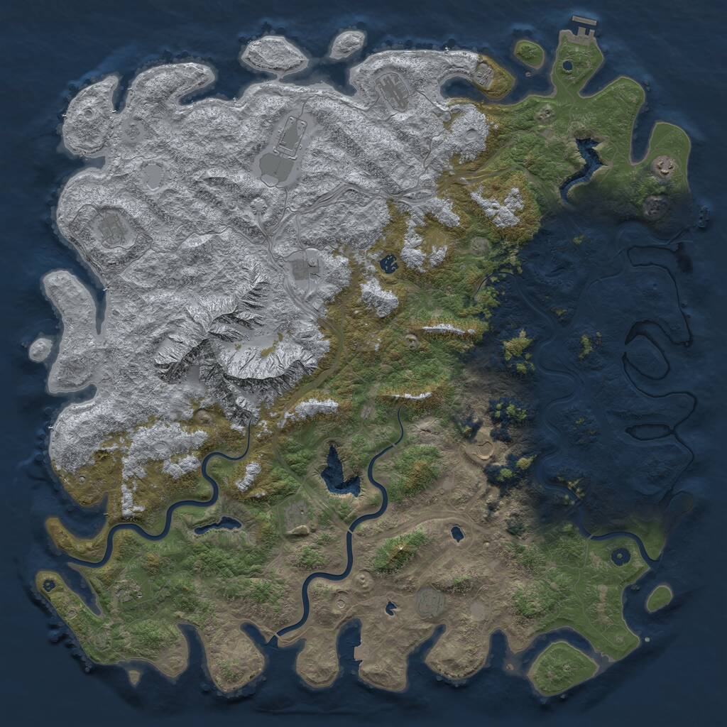 Rust Map: Procedural Map, Size: 6000, Seed: 10341, 17 Monuments