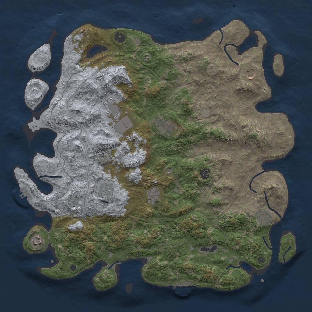 Rust Map: Procedural Map, Size: 4500, Seed: 1113980716, 18 Monuments