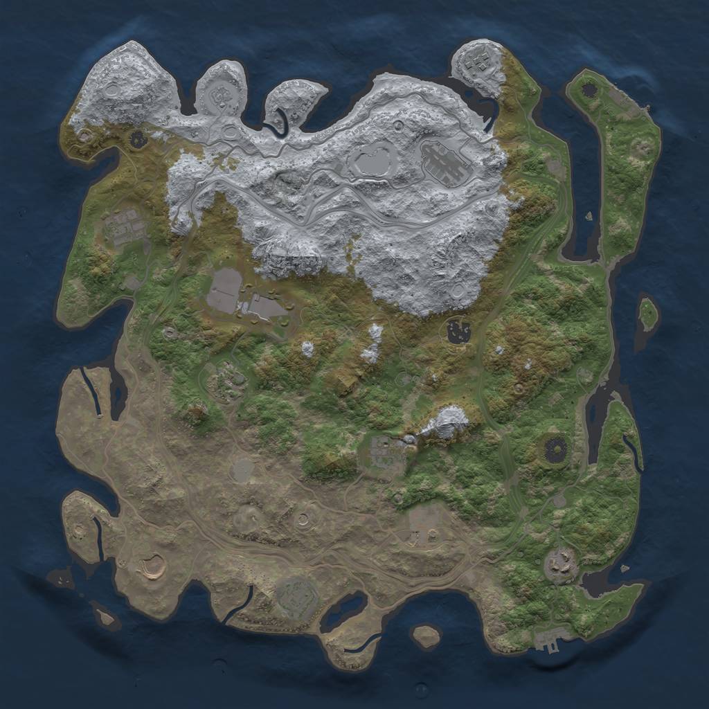 Rust Map: Procedural Map, Size: 4250, Seed: 359912164, 20 Monuments