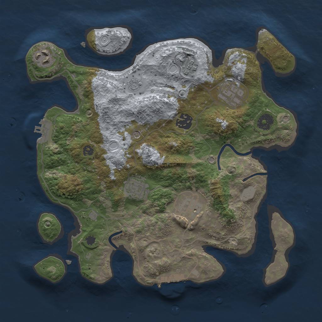 Rust Map: Procedural Map, Size: 3000, Seed: 1378631043, 15 Monuments