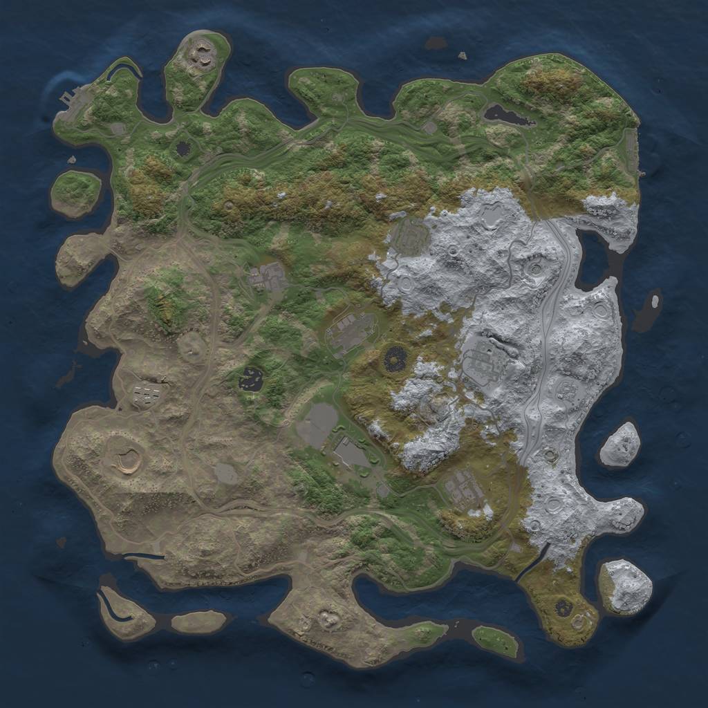 Rust Map: Procedural Map, Size: 4250, Seed: 756389491, 19 Monuments