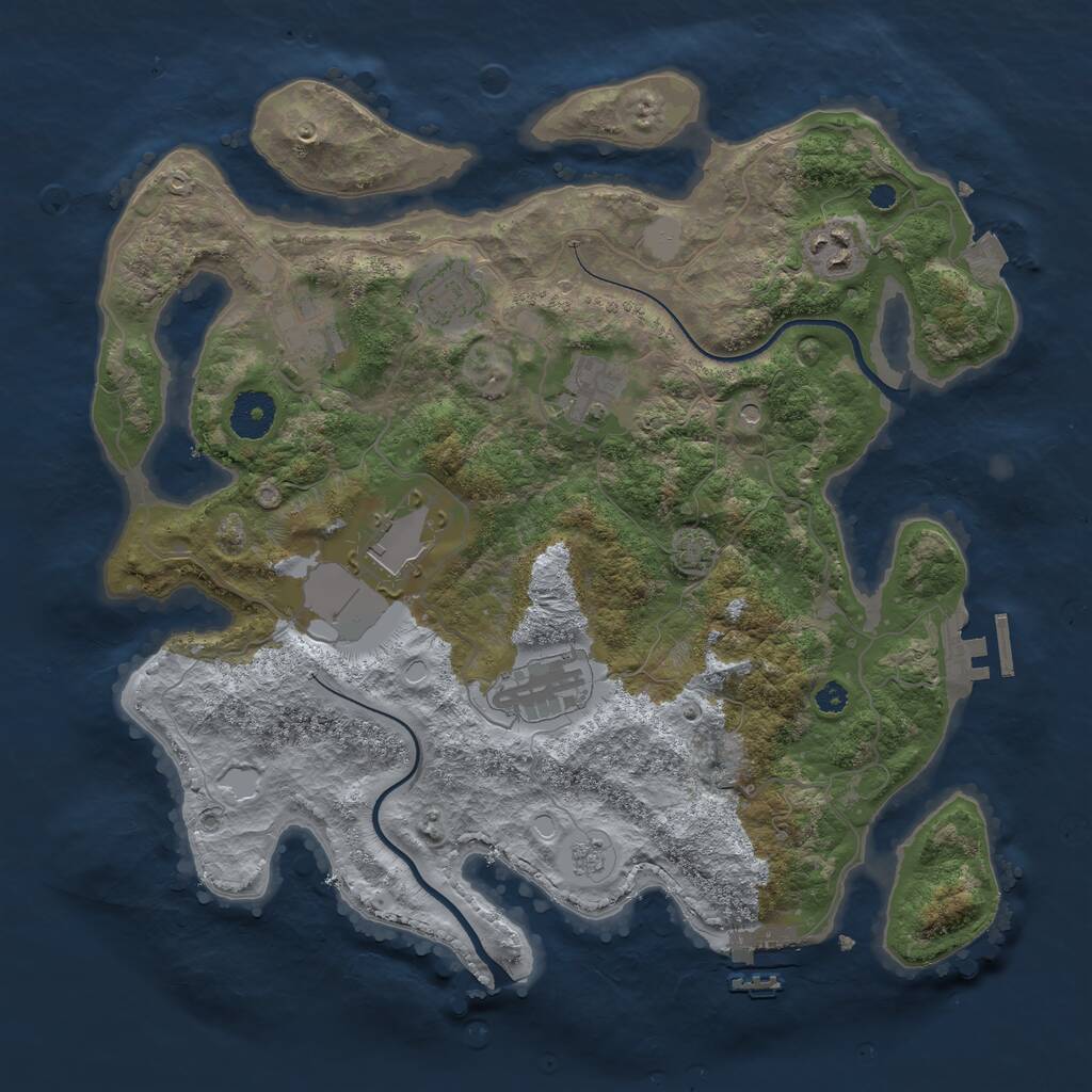 Rust Map: Procedural Map, Size: 3500, Seed: 1311299606, 12 Monuments