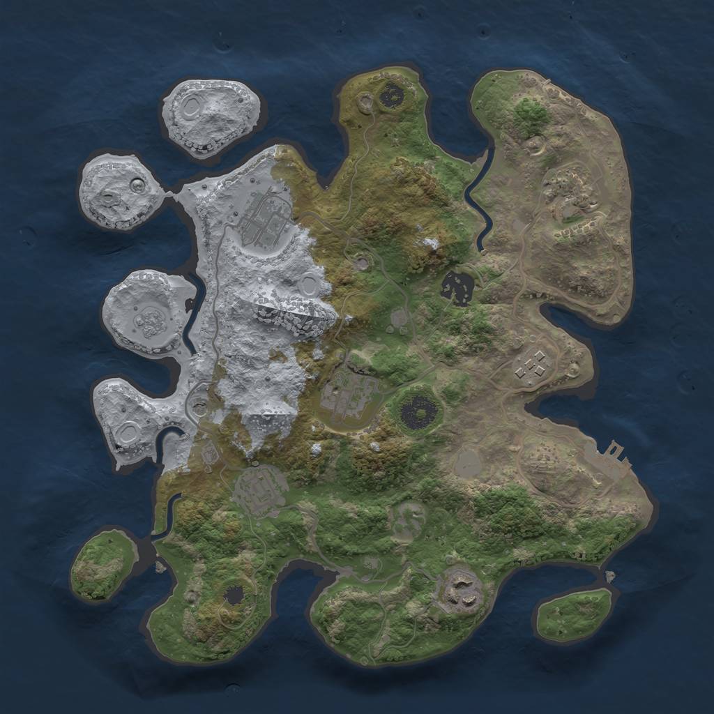 Rust Map: Procedural Map, Size: 3100, Seed: 332311, 15 Monuments