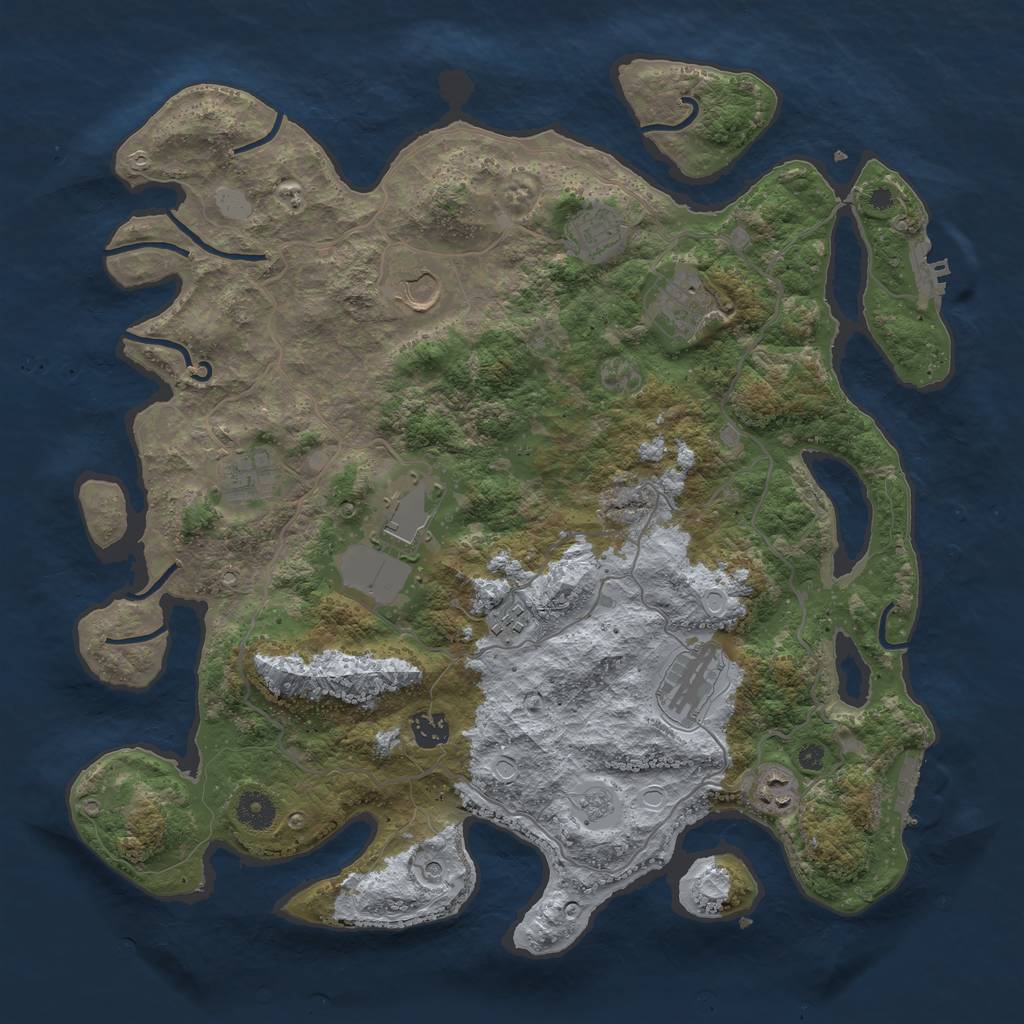 Rust Map: Procedural Map, Size: 4000, Seed: 27109, 18 Monuments