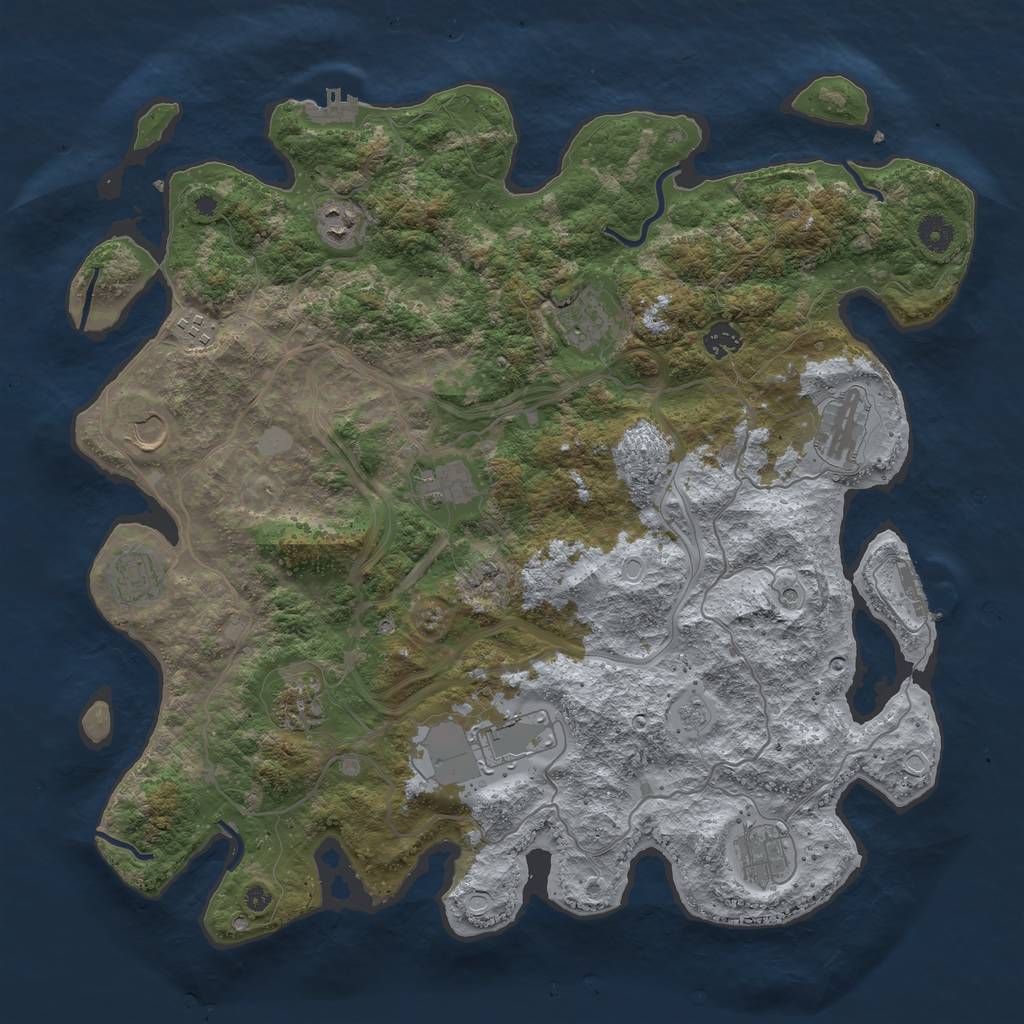 Rust Map: Procedural Map, Size: 4250, Seed: 786703556, 20 Monuments
