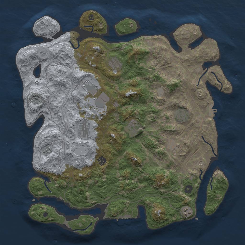 Rust Map: Procedural Map, Size: 4250, Seed: 484927631, 18 Monuments