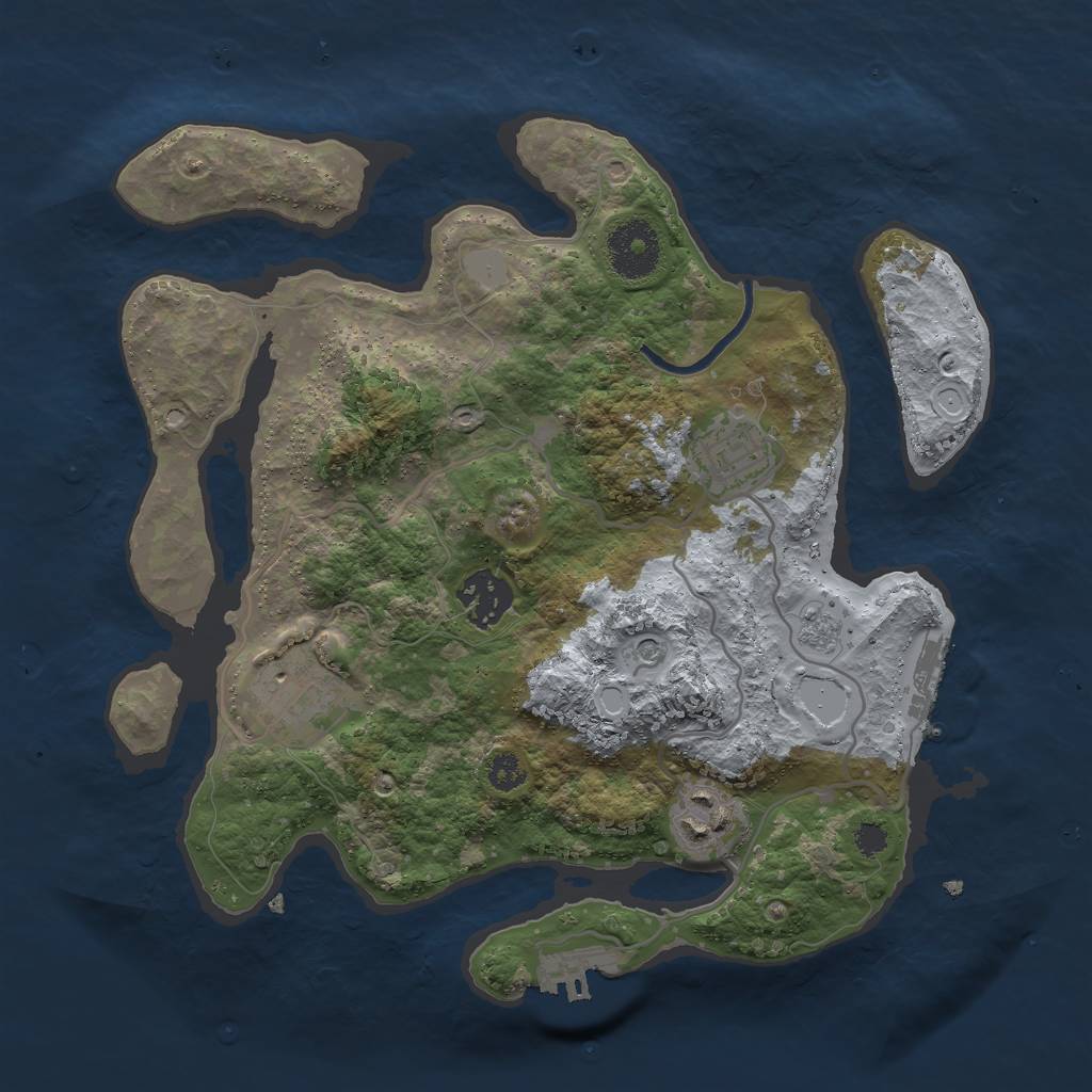 Rust Map: Procedural Map, Size: 3000, Seed: 25215, 13 Monuments