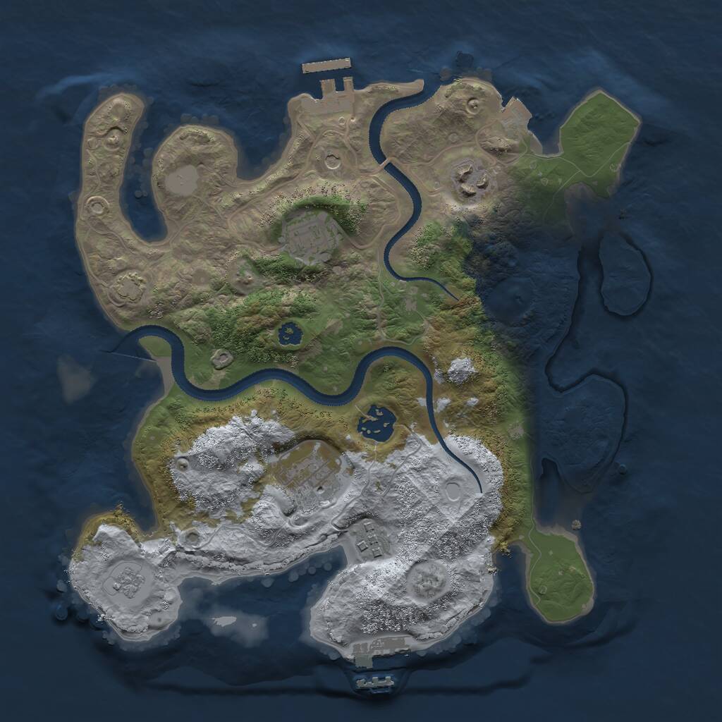 Rust Map: Procedural Map, Size: 3000, Seed: 35666, 11 Monuments
