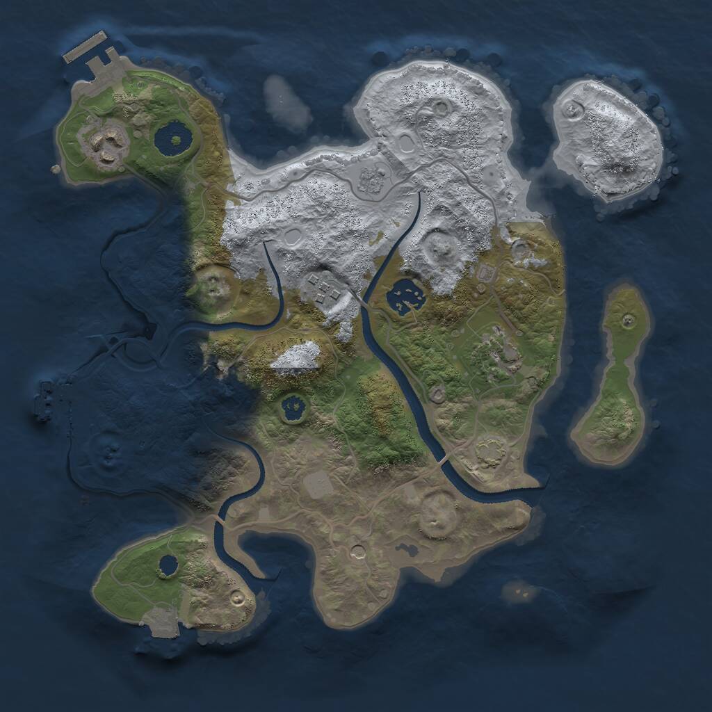 Rust Map: Procedural Map, Size: 3000, Seed: 2701573, 10 Monuments