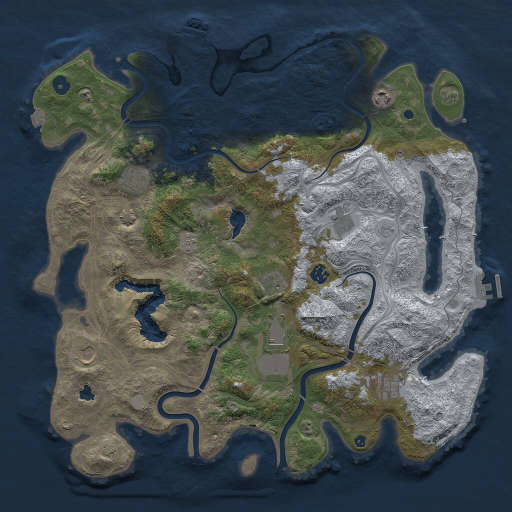Rust Map: Procedural Map, Size: 4300, Seed: 1663119225, 15 Monuments