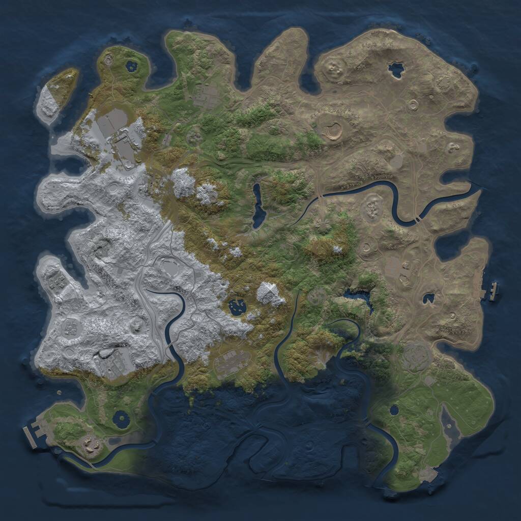 Rust Map: Procedural Map, Size: 4500, Seed: 1267133470, 17 Monuments