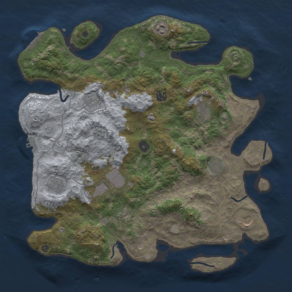 Rust Map: Procedural Map, Size: 4000, Seed: 1516014498, 19 Monuments