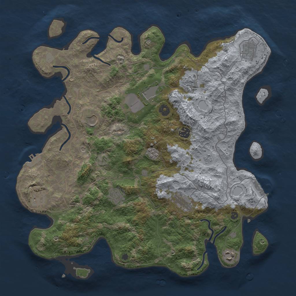 Rust Map: Procedural Map, Size: 4000, Seed: 42581862, 19 Monuments