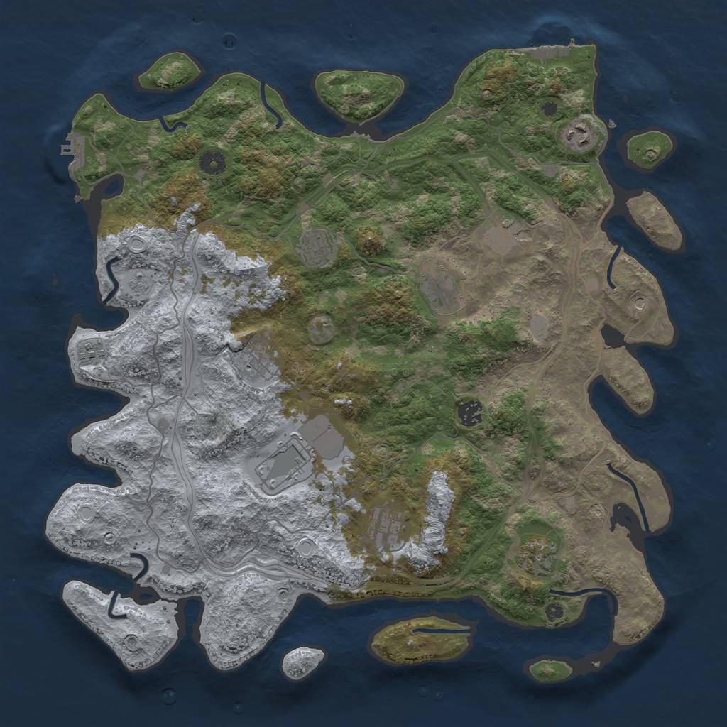 Rust Map: Procedural Map, Size: 4250, Seed: 11679, 19 Monuments