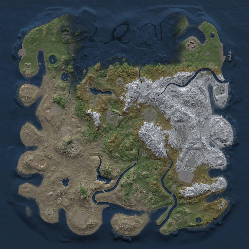Rust Map: Procedural Map, Size: 4250, Seed: 440893355, 17 Monuments