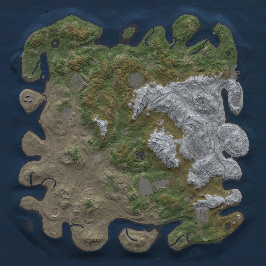 Rust Map: Procedural Map, Size: 4250, Seed: 440893355, 20 Monuments
