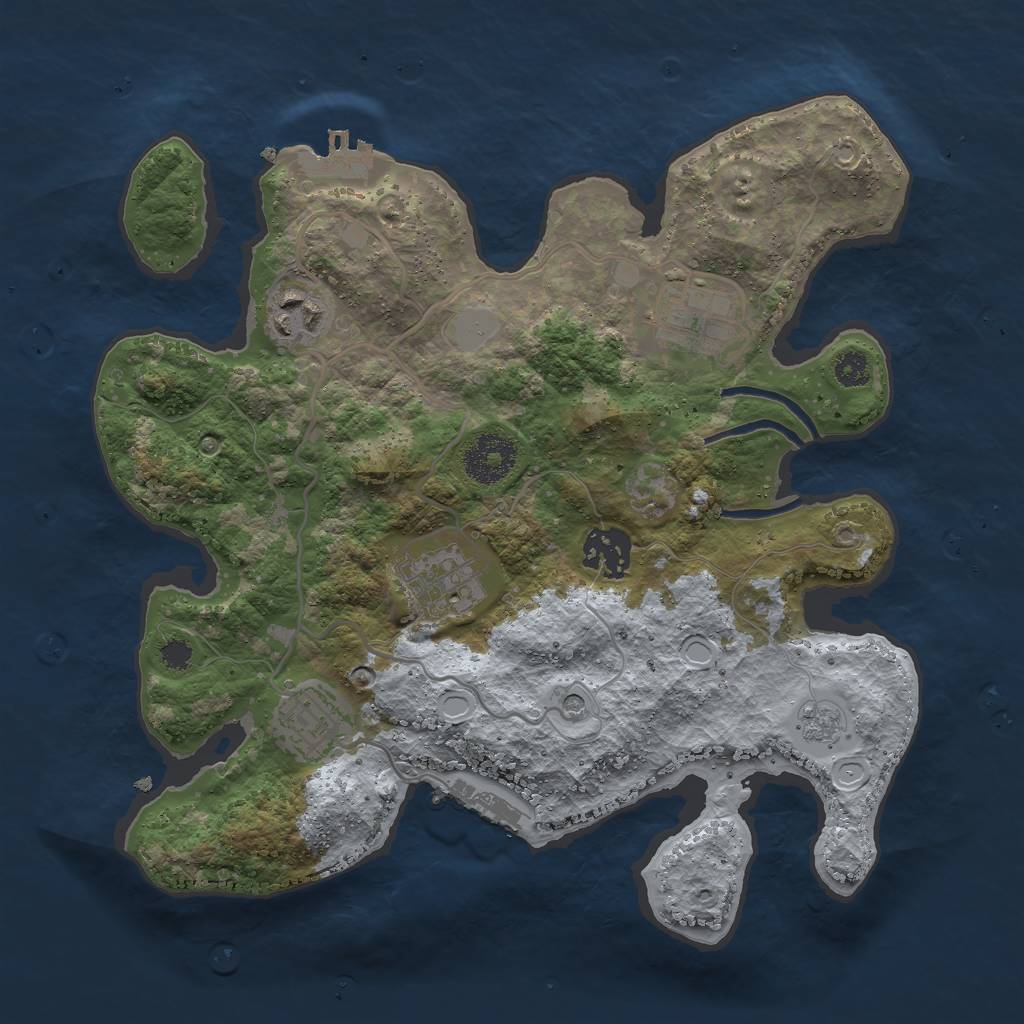 Rust Map: Procedural Map, Size: 3000, Seed: 99009, 14 Monuments