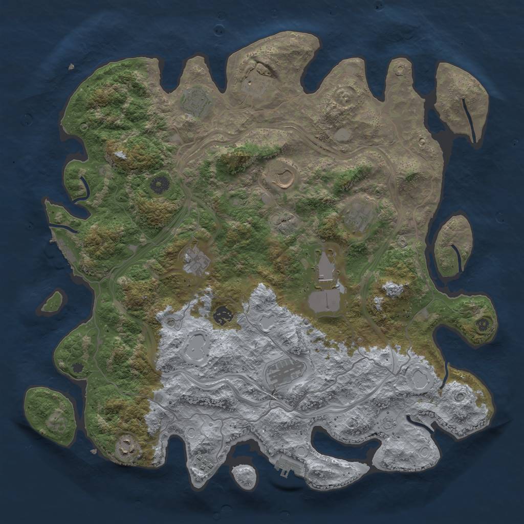 Rust Map: Procedural Map, Size: 4300, Seed: 1663119226, 19 Monuments