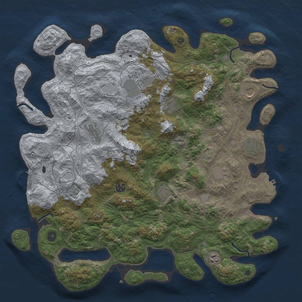 Rust Map: Procedural Map, Size: 4500, Seed: 1482593675, 19 Monuments