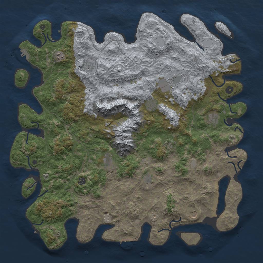 Rust Map: Procedural Map, Size: 5096, Seed: 1, 20 Monuments