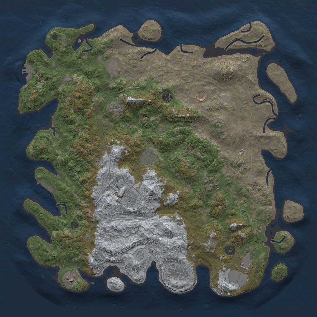 Rust Map: Procedural Map, Size: 4500, Seed: 1646766922, 19 Monuments