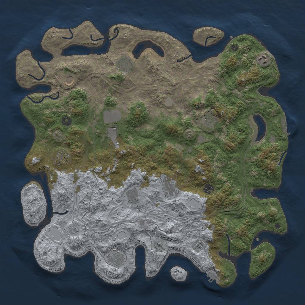 Rust Map: Procedural Map, Size: 4500, Seed: 1114194989, 20 Monuments