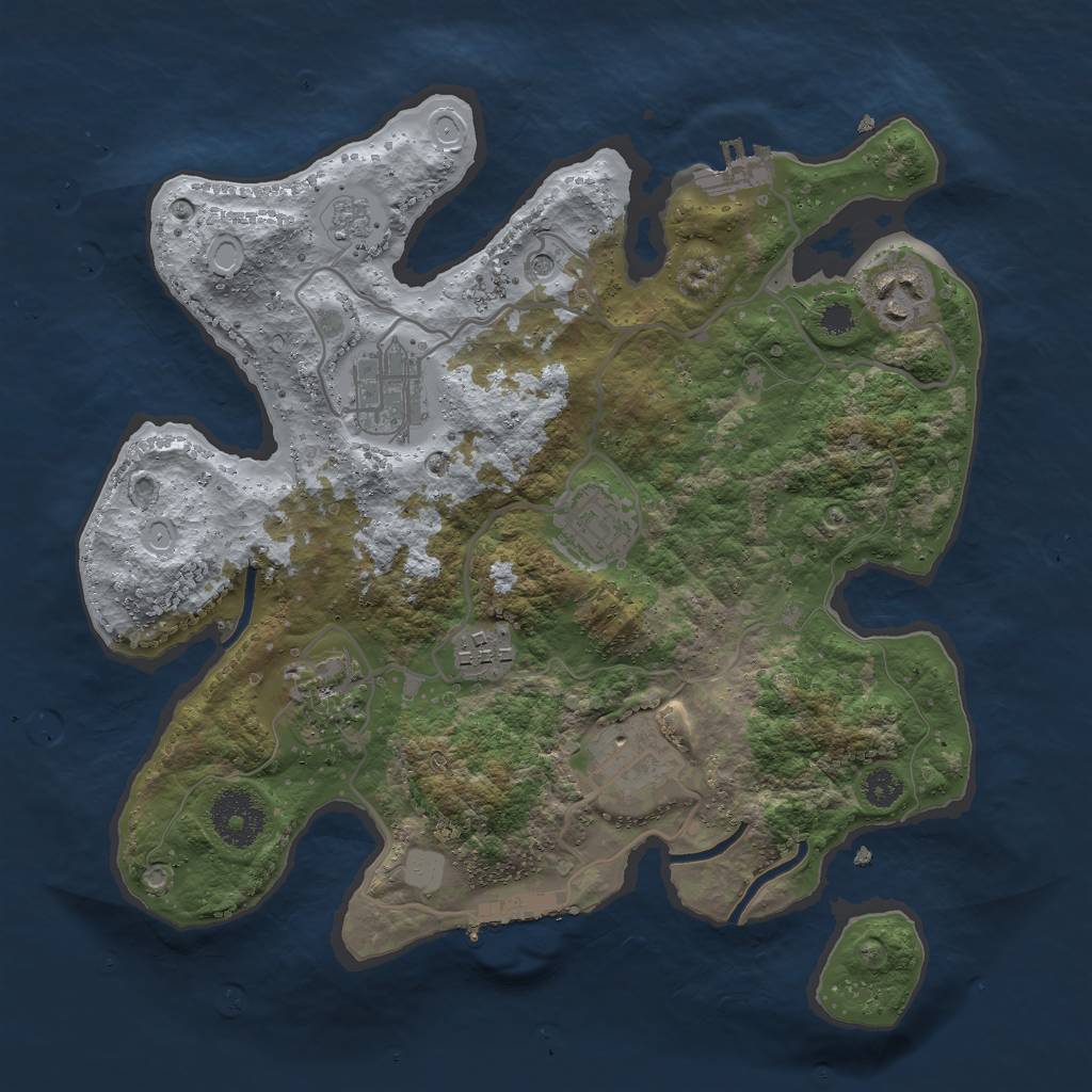 Rust Map: Procedural Map, Size: 3000, Seed: 905470603, 15 Monuments