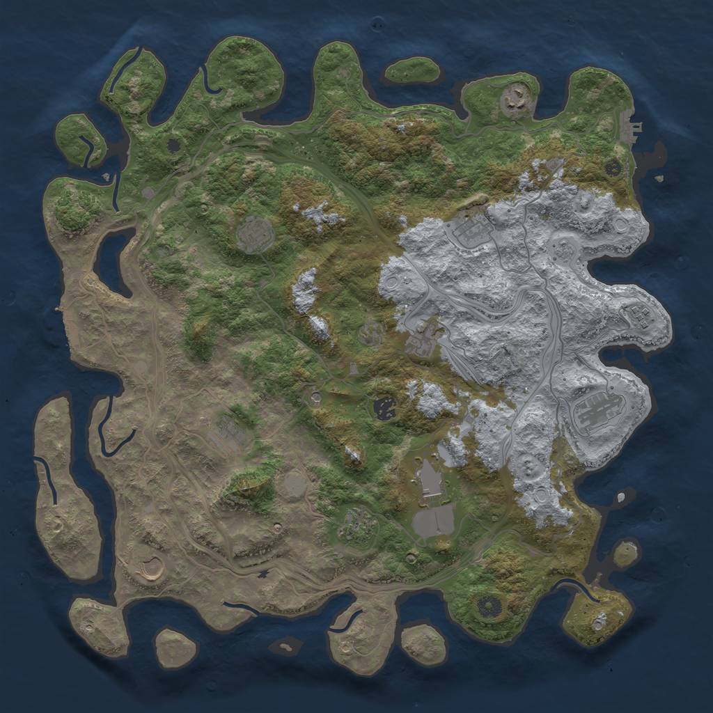 Rust Map: Procedural Map, Size: 4500, Seed: 825471009, 20 Monuments
