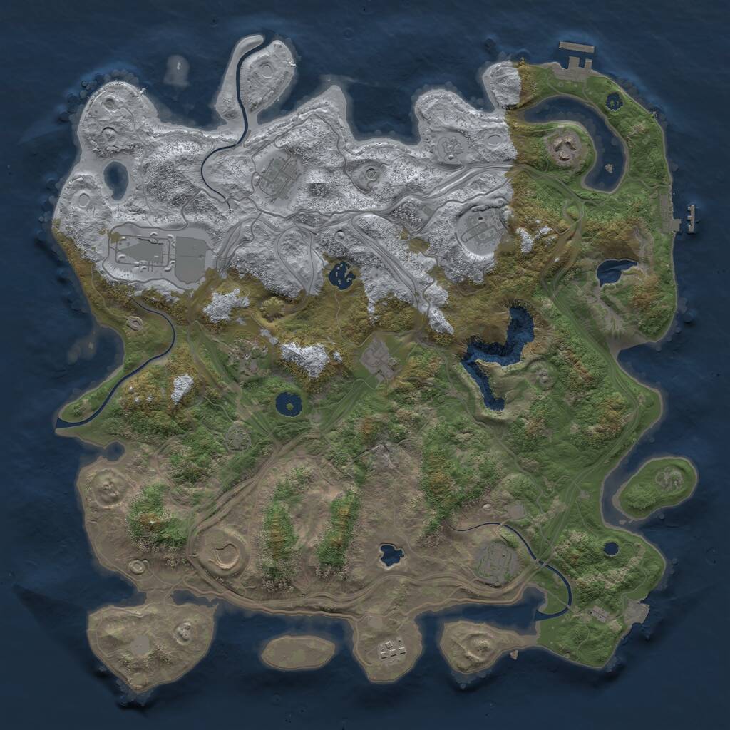 Rust Map: Procedural Map, Size: 4250, Seed: 15, 16 Monuments