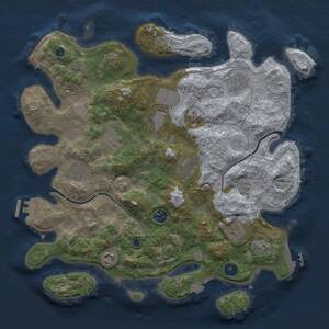 Thumbnail Rust Map: Procedural Map, Size: 3750, Seed: 24836444, 15 Monuments