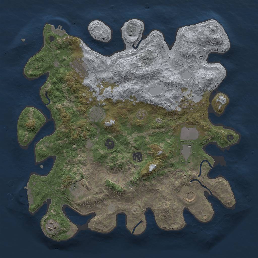 Rust Map: Procedural Map, Size: 3800, Seed: 2147483645, 18 Monuments