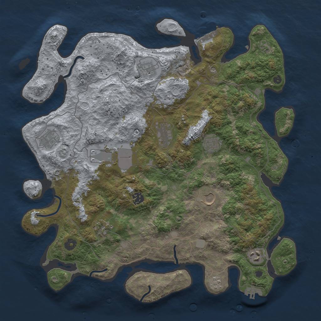 Rust Map: Procedural Map, Size: 4000, Seed: 12679, 19 Monuments