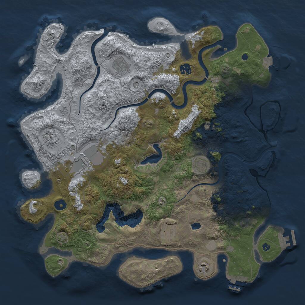 Rust Map: Procedural Map, Size: 4000, Seed: 12679, 14 Monuments