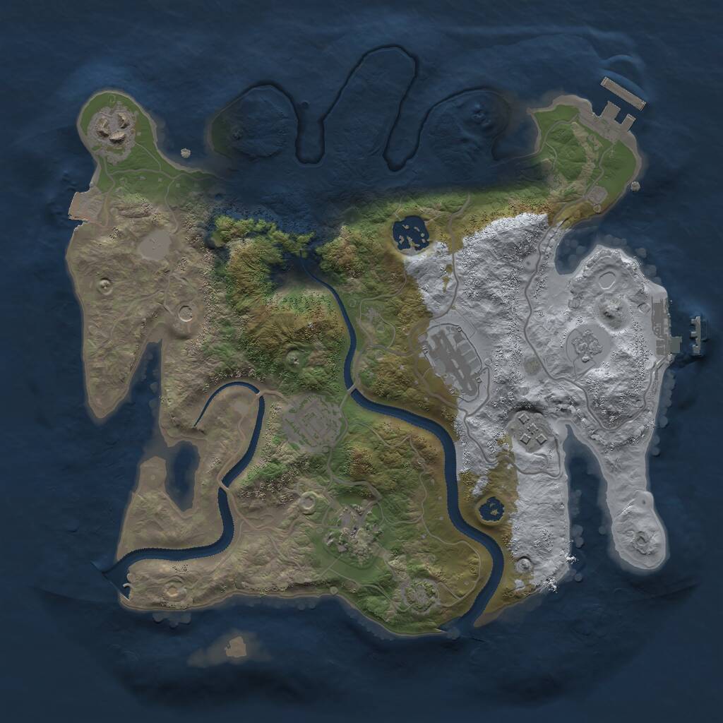 Rust Map: Procedural Map, Size: 3000, Seed: 449922276, 12 Monuments