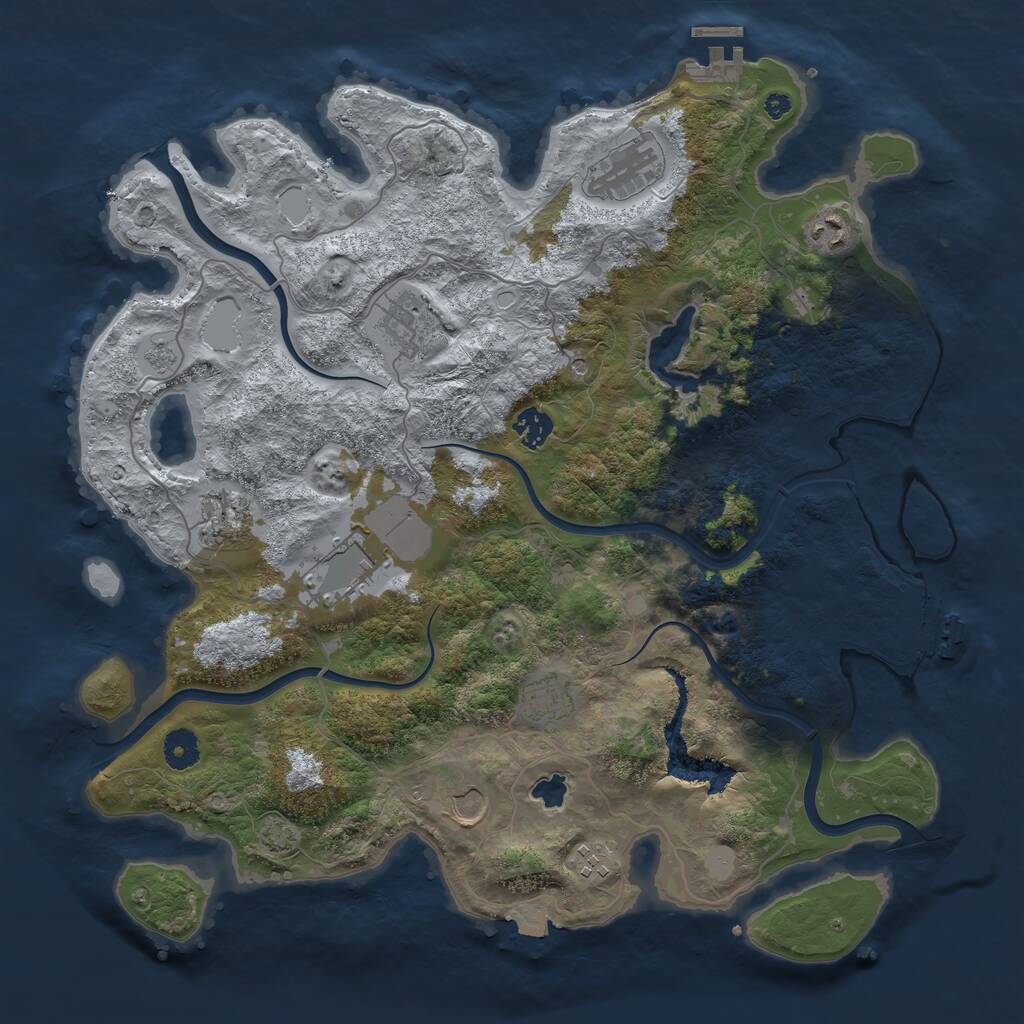 Rust Map: Procedural Map, Size: 4001, Seed: 828114268, 15 Monuments