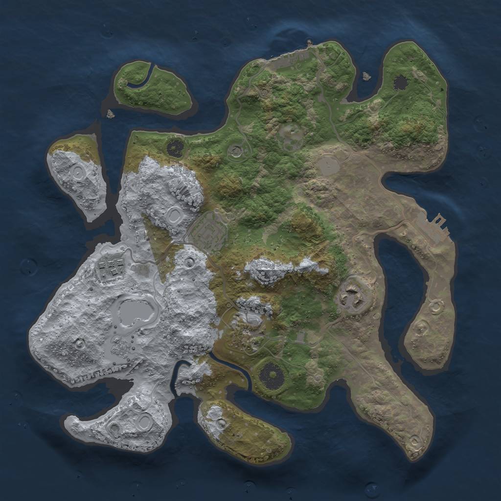 Rust Map: Procedural Map, Size: 3000, Seed: 1379549511, 13 Monuments