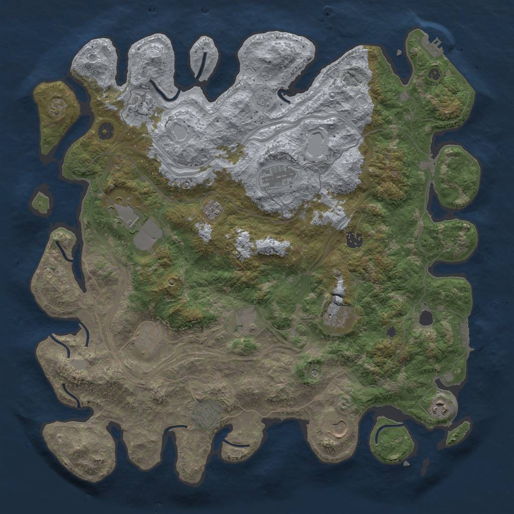 Rust Map: Procedural Map, Size: 4500, Seed: 564799946, 20 Monuments