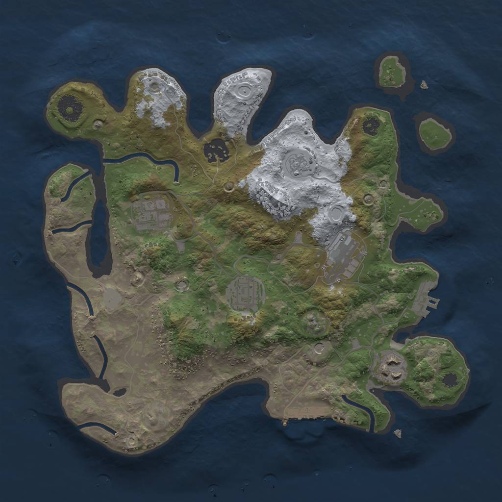 Rust Map: Procedural Map, Size: 3000, Seed: 59726933, 14 Monuments