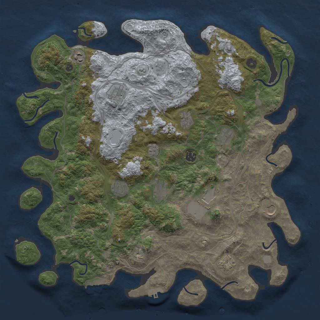 Rust Map: Procedural Map, Size: 4500, Seed: 2123521211, 20 Monuments
