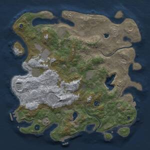 Thumbnail Rust Map: Procedural Map, Size: 4000, Seed: 6548651, 15 Monuments