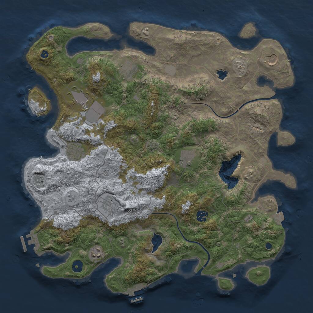 Rust Map: Procedural Map, Size: 4000, Seed: 6548651, 15 Monuments