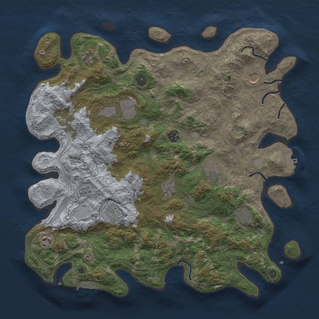 Rust Map: Procedural Map, Size: 4250, Seed: 1033313381, 19 Monuments