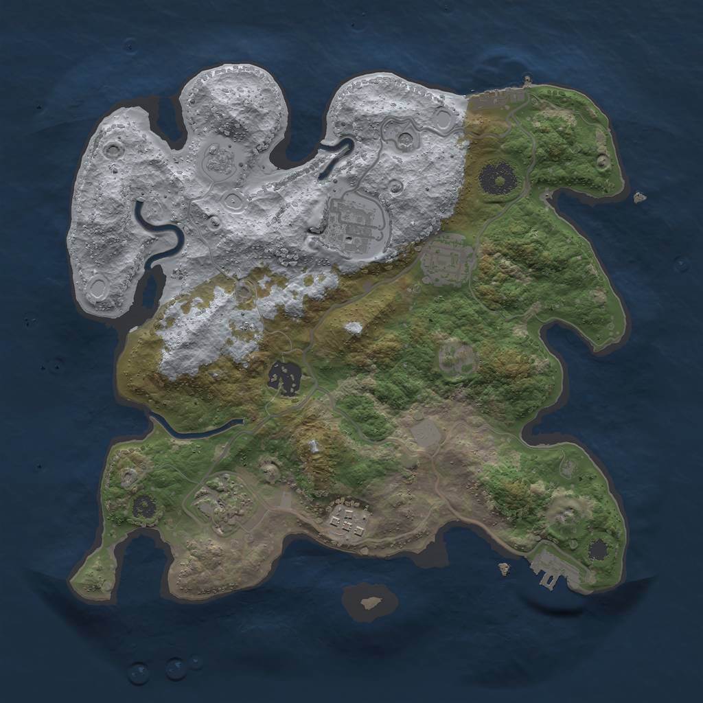 Rust Map: Procedural Map, Size: 3000, Seed: 10982357, 14 Monuments