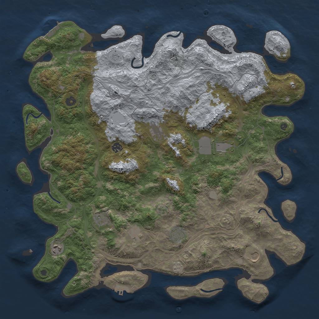 Rust Map: Procedural Map, Size: 4700, Seed: 984367002, 18 Monuments