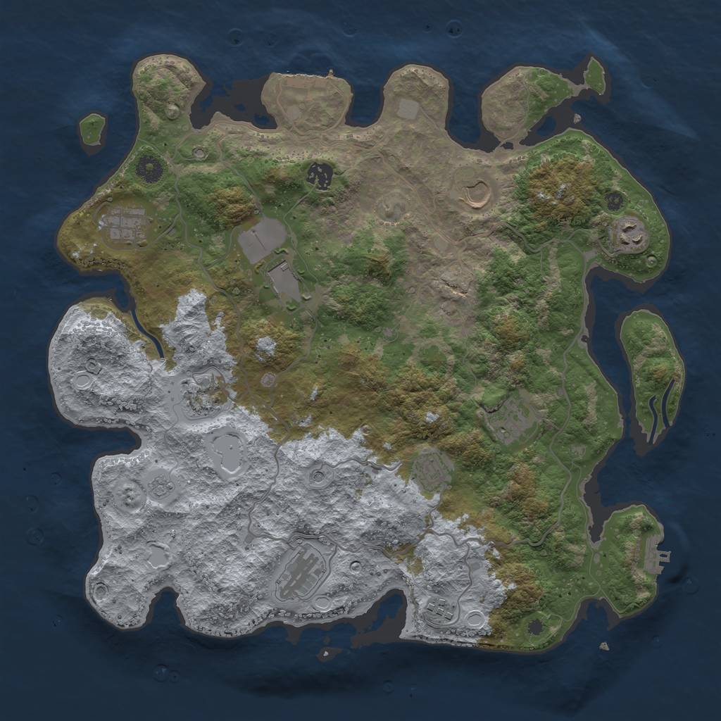 Rust Map: Procedural Map, Size: 4000, Seed: 191456496, 19 Monuments
