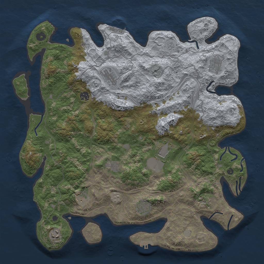 Rust Map: Procedural Map, Size: 4250, Seed: 299165052, 19 Monuments